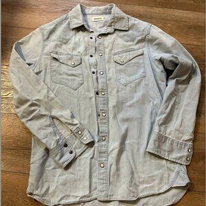 Taylor Stitch The Western Shirt in Washed Denim Size 40